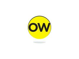 Alphabet Ow Logo Image, Minimalist OW Initial Circle Logo vector