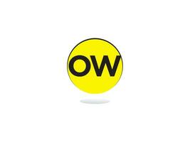 Alphabet Ow Logo Image, Minimalist OW Initial Circle Logo vector