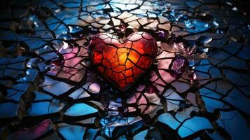 Heartbreak Art and Shattered Heart A Longing and Pain of Rejected Love Ai Generated photo