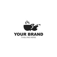 the coffee shop logo is black vector