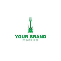 guitar and fork logo for your restaurant vector