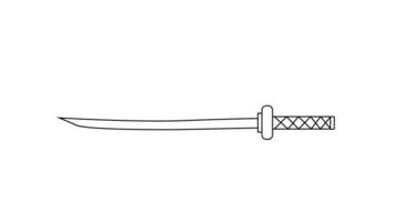 Animation forms a sketch of the katana sword icon video