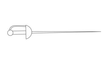 animation formes une esquisser de une escrime épée icône video