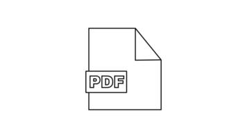 animation forming a sketch of a pdf file icon video