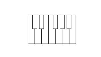animado vídeo do uma piano teclado ícone esboço video