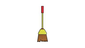Animated video forms a broom icon