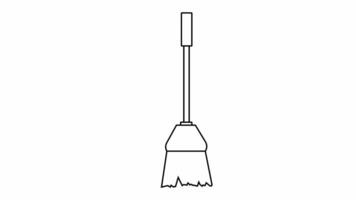 animated video of a broom icon sketch