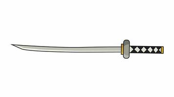 animación formas un katana espada icono video