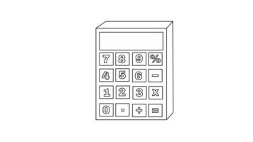 animación formas un bosquejo de un calculadora icono video
