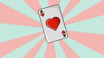 Animated ace of hearts icon with a rotating background video