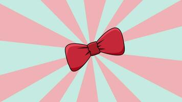 Animated bow tie icon with rotating background video