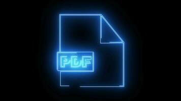 Animated PDF file icon with neon saber effect video