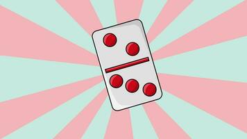 Animated domino card icon with a rotating background video