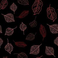 Vector hand drawn seamless pattern of fall leaves of birch, oak, maple, ash trees