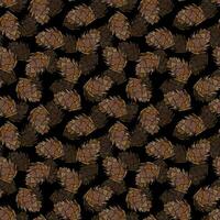 Hand drawn vector seamless pattern with pine cones
