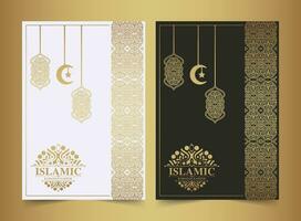 luxury islamic ramadan kareem greeting card vector