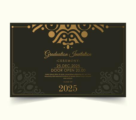 Elegant dark graduation invitation template