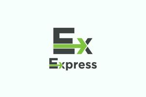 express logo design with letter ex logo concept vector