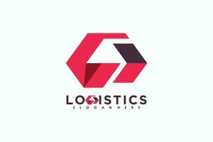logistics logo design with letter g logo concept vector
