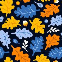 seamless background pattern with falling leaves vector