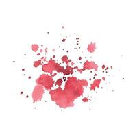 Red, burgundy spots, splashes of watercolor paint drawn by hand. Isolated object on a white background. vector