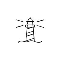 Lighthouse Line Style Icon Design vector