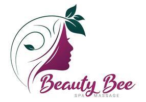 Woman head and leaves vector logo design for beauty salon and sap