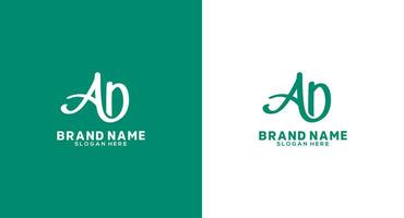 Letter A and D Logo Design Template. Initial Letter ad Logo Design vector