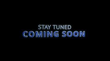 Coming soon text animation on black background video