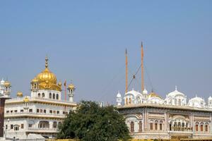 Beautiful view of Golden Temple Harmandir Sahib in Amritsar, Punjab, India, Famous indian sikh landmark, Golden Temple, the main sanctuary of Sikhs in Amritsar, India photo