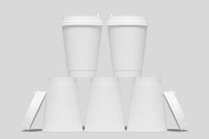 Realistic Paper Coffee Cup Illustration for Mockup. 3D Render. photo