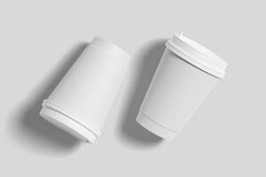 Realistic Paper Coffee Cup Illustration for Mockup. 3D Render. photo