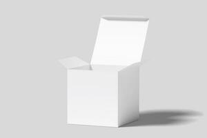 Realistic Square Box Packaging Illustration for Mockup. 3D Render. photo