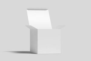 Realistic Square Box Packaging Illustration for Mockup. 3D Render. photo