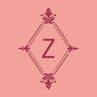 letter Z classic beauty vintage initial vector logo frame