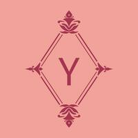 letter Y classic beauty vintage initial vector logo frame