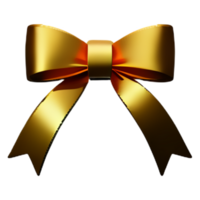 3d gold icon ribbon banner label icon element to decoration for gift, file in PNG format, transparent background, ai generated