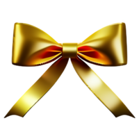 3d gold icon ribbon banner label icon element to decoration for gift, file in PNG format, transparent background, ai generated