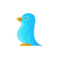 Blue Penguin Logo Vector Design Template