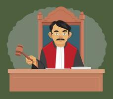illustration of judge with a gavel vector