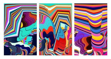 Vector colorful abstract psychedelic liquid and fluid background pattern 2024