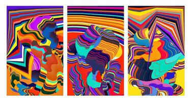 Vector colorful abstract psychedelic liquid and fluid background pattern 2024