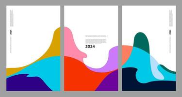 Vector Illustration colorful liquid and fluid abstract for banner template 2024