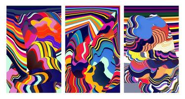 Vector colorful abstract psychedelic liquid and fluid background pattern 2024