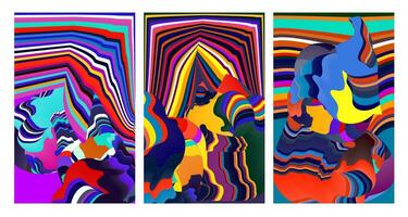 Vector colorful abstract psychedelic liquid and fluid background pattern 2024