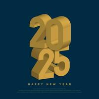 2025 new year with golden number. vector