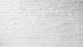 white brick wall background with empty space for design element. generative AI photo