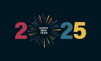 2025 Happy New Year Text Design. vector