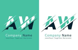 aw letra logo vector diseño concepto elementos