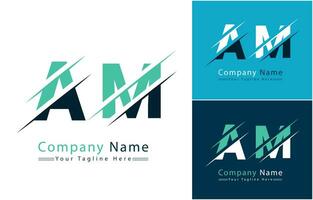 a.m letra logo vector diseño modelo elementos